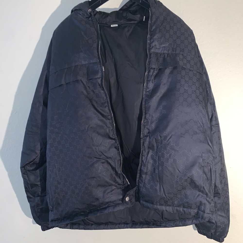 Gucci GG jacquard puffer jacket striped sleeve. - Picture 6 of 16